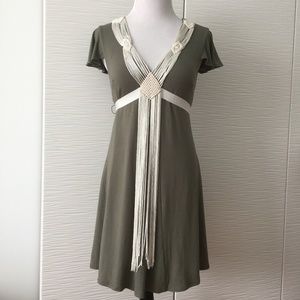Bebe Olive Ribbon and Weave Dress